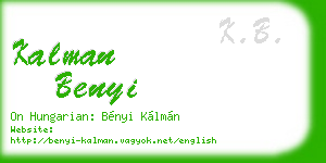 kalman benyi business card